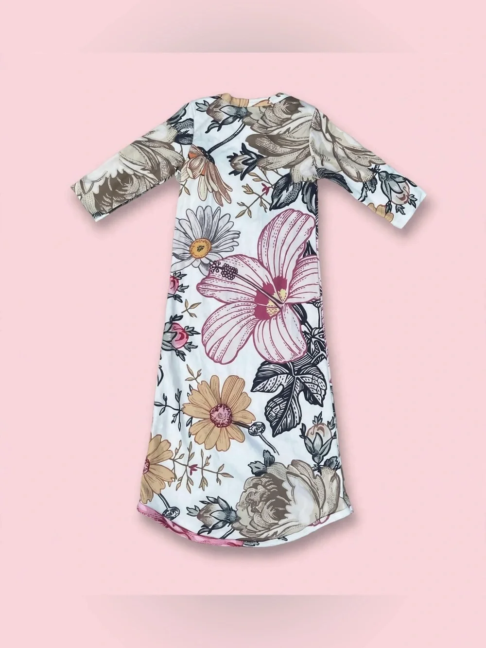 Baby Girl Floral Knotted Gown 0-3M Newborn Boho Flower Sleep Gown